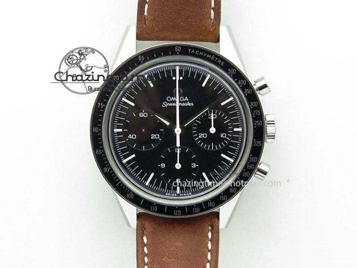 0223 Speedmaster ’57 Co-Axial RG OMF 1:1 Best Edition Black Dial On Leather Strap A9300 (Free Leather Strap) Resilient 8064